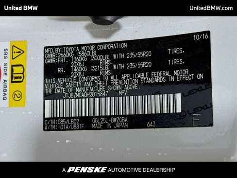 Used 2017 Lexus RX 350 AWD image 15