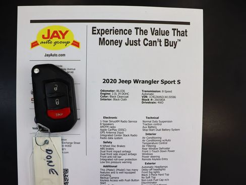 Used 2020 Jeep Wrangler Sport AWD/4WD image 4