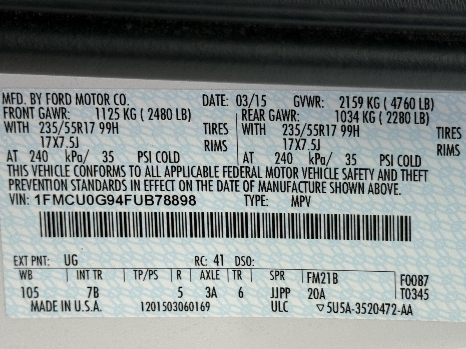 Used 2015 Ford Escape SE w/ Equipment Group 201A FWD image 42