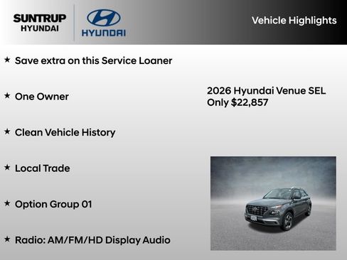 Used 2026 Hyundai Venue SEL FWD image 8