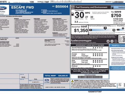 Used 2020 Ford Escape S FWD image 39