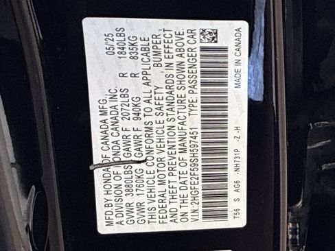 Certified 2025 Honda Civic Sport image 37