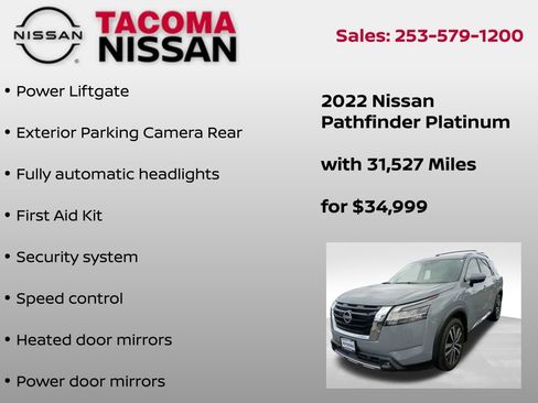 Used 2022 Nissan Pathfinder Platinum w/ Cargo Package AWD/4WD image 9