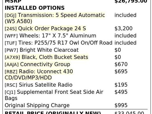 Used 2015 Jeep Wrangler Unlimited Sport w/ Quick Order Package 24S AWD/4WD image 4