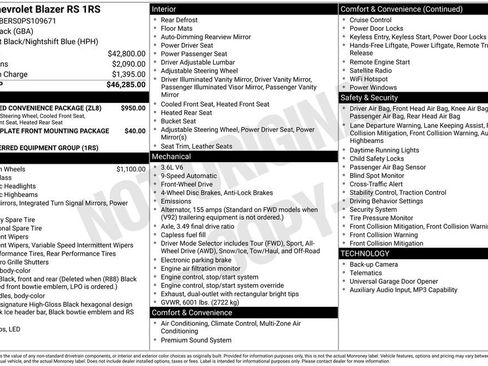 Used 2023 Chevrolet Blazer RS w/ Enhanced Convenience Package image 11