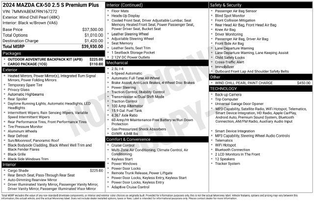 Certified 2024 MAZDA CX-50 AWD 2.5 S image 36