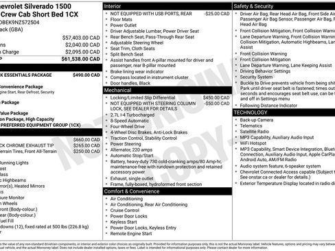Used 2022 Chevrolet Silverado 1500 Custom w/ LPO, Dark Essentials Package AWD/4WD image 14