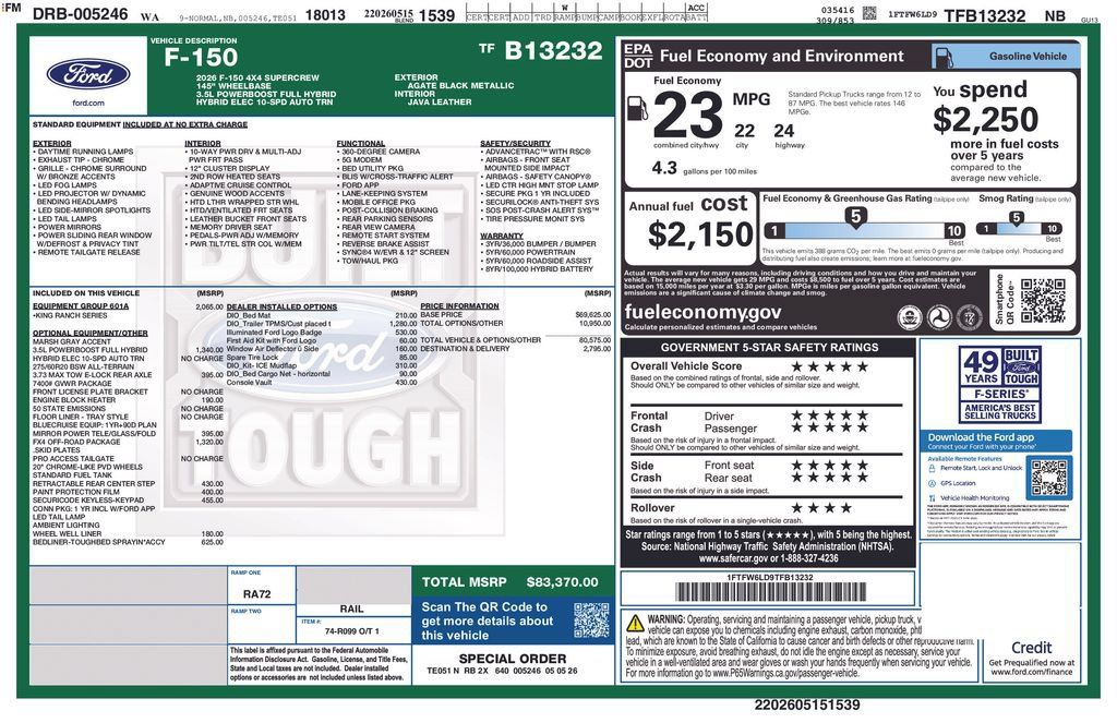 New 2026 Ford F150 King Ranch w/ Equipment Group 601A High AWD/4WD image 48