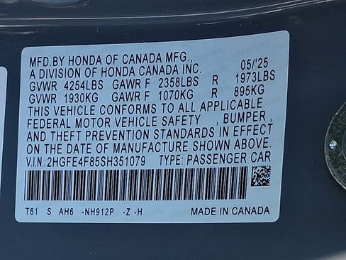 Certified 2025 Honda Civic Sport image 28