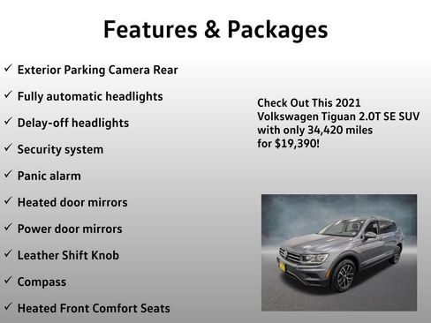 Used 2021 Volkswagen Tiguan SE w/ Panoramic Sunroof Package AWD/4WD image 17