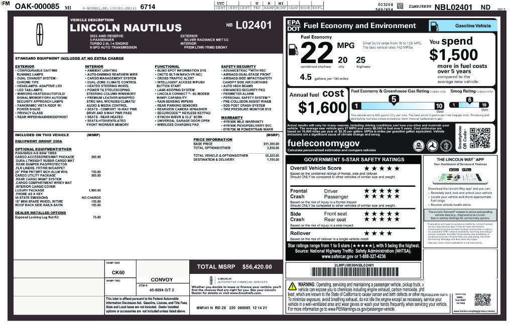 Used 2022 Lincoln Nautilus Reserve w/ Luxury Package AWD/4WD image 49