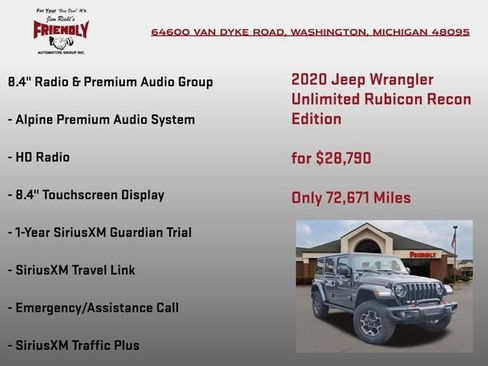 Used 2020 Jeep Wrangler Unlimited Rubicon w/ Quick Order Package 28Y Recon AWD/4WD image 25