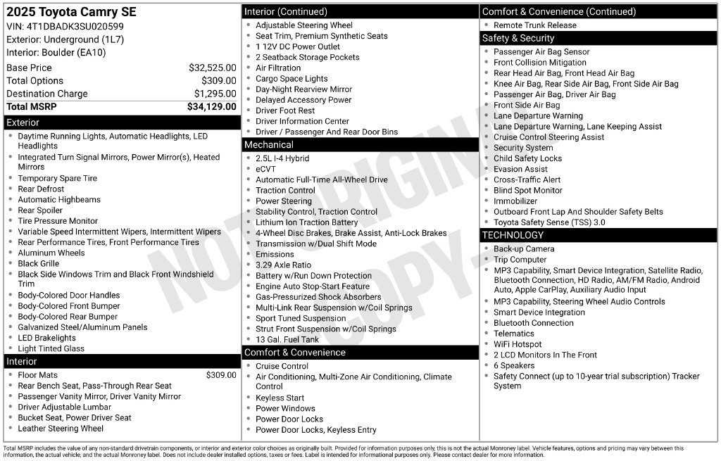 Certified 2025 Toyota Camry SE AWD/4WD image 11