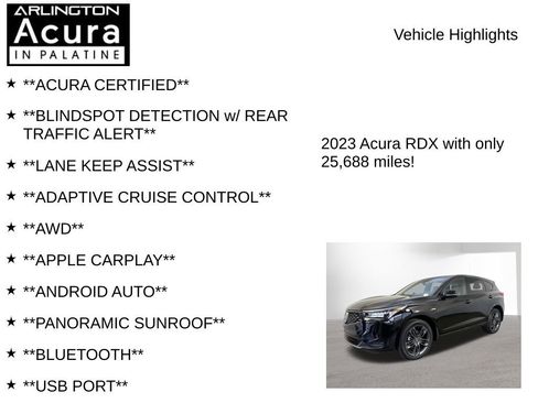 Certified 2023 Acura RDX A-Spec AWD/4WD image 7