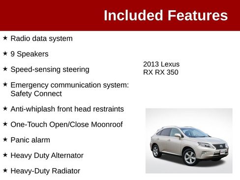 Used 2013 Lexus RX 350 AWD w/ Premium Pkg image 4