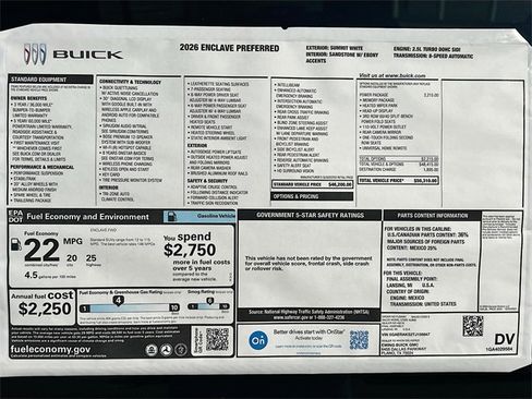 New 2026 Buick Enclave Preferred w/ Power Package image 21