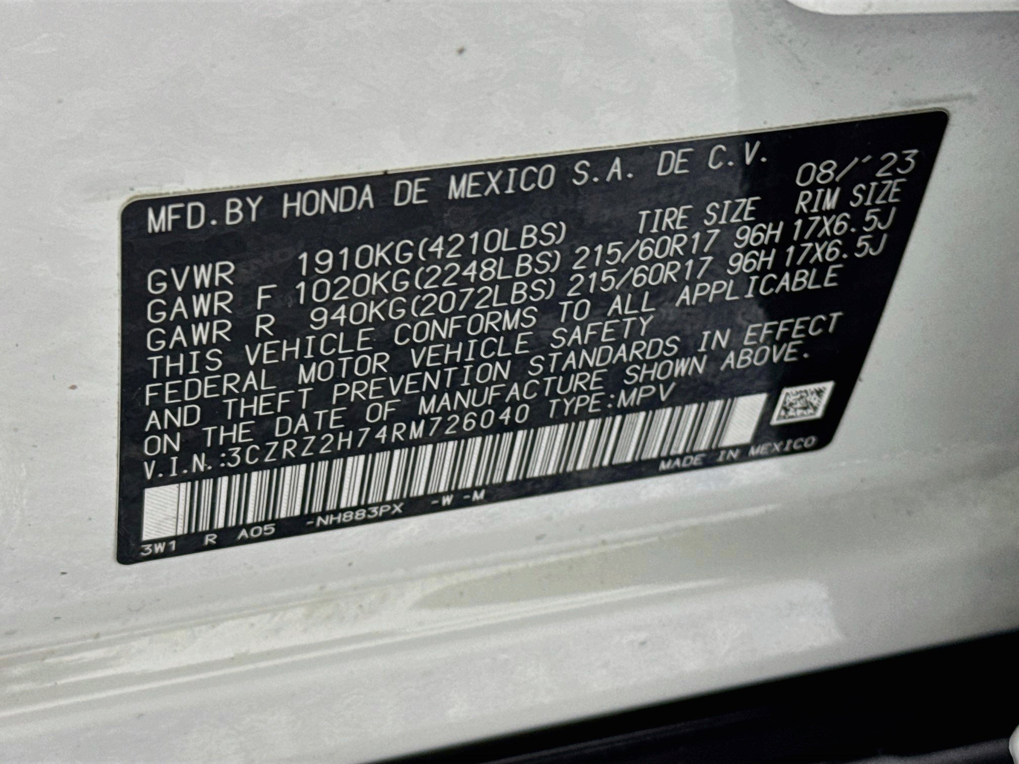 Certified 2024 Honda HR-V EX-L image 31