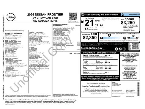 Used 2026 Nissan Frontier SV w/ Tow Package RWD image 4