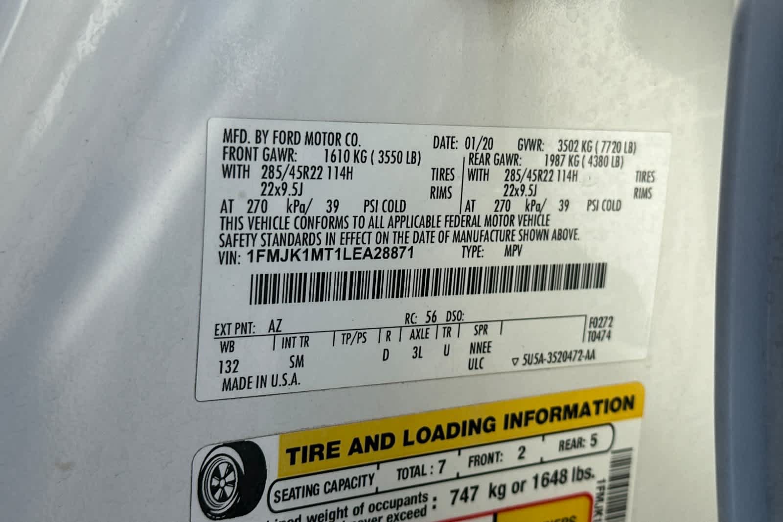 Certified 2020 Ford Expedition Max Platinum AWD/4WD image 30