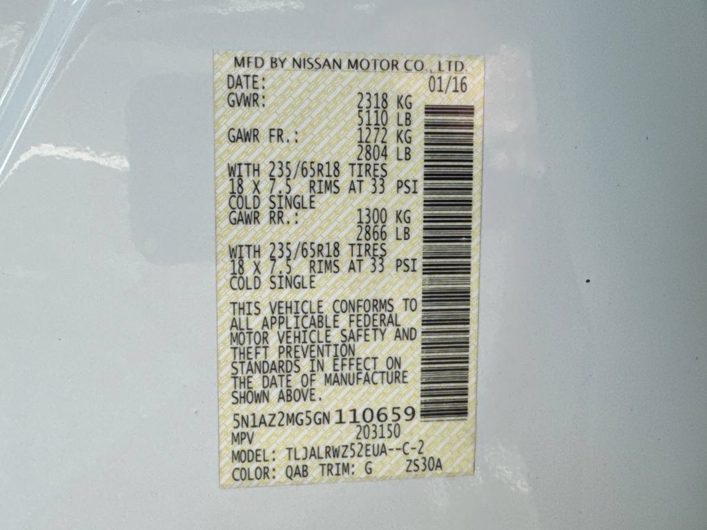 Used 2016 Nissan Murano SL w/ SL Technology Package FWD image 34