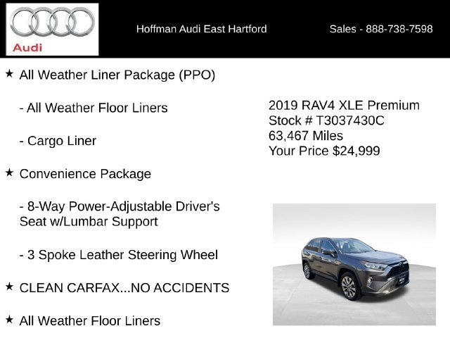 Used 2019 Toyota RAV4 XLE Premium w/ All Weather Liner Package AWD/4WD image 6