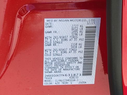 New 2026 Nissan Frontier SV w/ SV Convenience Package AWD/4WD image 11