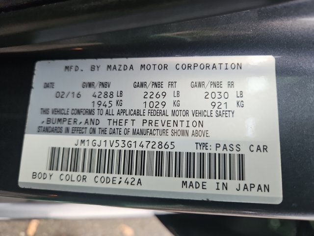 Used 2016 MAZDA MAZDA6 Touring FWD image 25