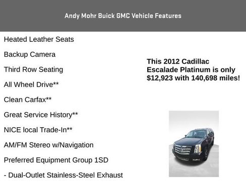 Used 2012 Cadillac Escalade Platinum AWD/4WD image 4