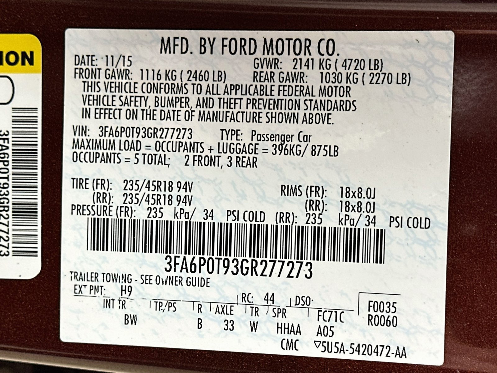 Used 2016 Ford Fusion SE w/ Equipment Group 202A AWD/4WD image 48