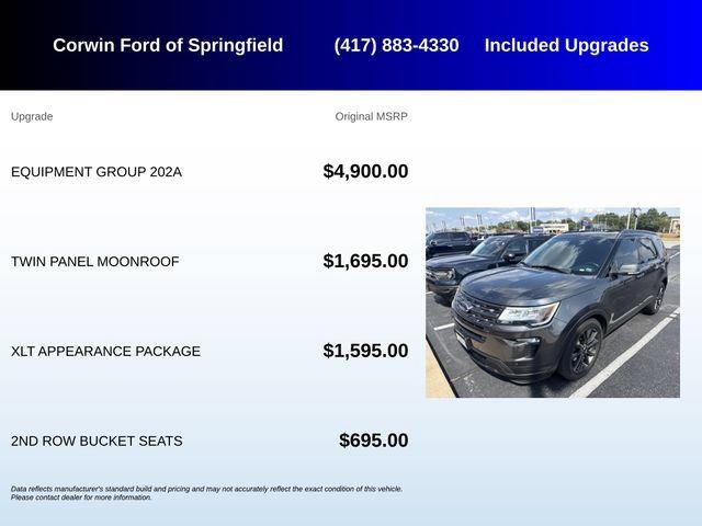Used 2018 Ford Explorer XLT w/ Equipment Group 202A FWD image 5