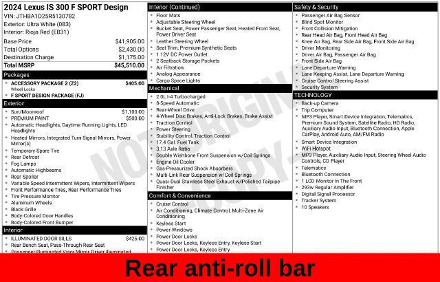 Used 2024 Lexus IS 300 F Sport w/ Accessory Package 2 RWD image 33