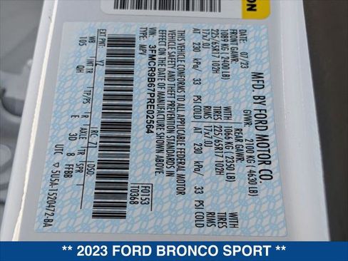 Certified 2023 Ford Bronco Sport Big Bend w/ Convenience Package image 23