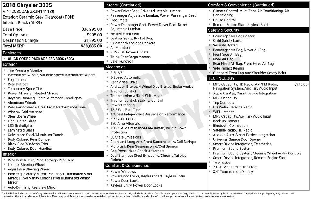 Used 2018 Chrysler 300 S RWD image 3