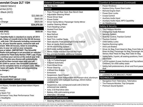 Used 2014 Chevrolet Cruze LT w/ RS Package FWD image 3