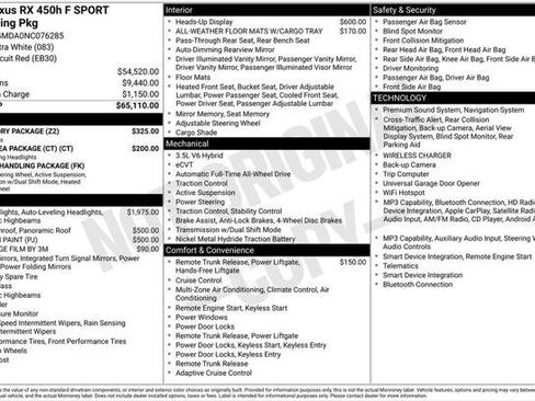 Used 2022 Lexus RX 450h F Sport w/ Accessory Package AWD/4WD image 2