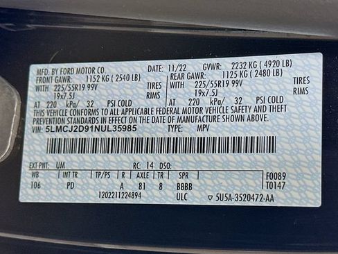 Certified 2022 Lincoln Corsair Reserve w/ Equipment Group 201A AWD/4WD image 36