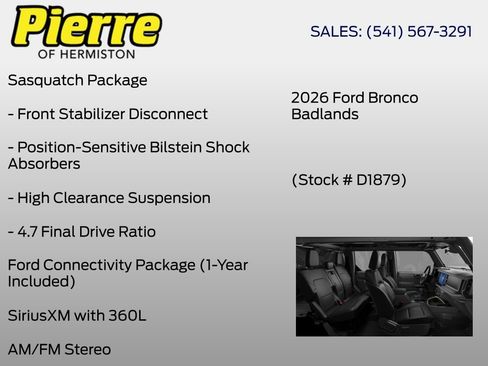 New 2026 Ford Bronco Badlands w/ Sasquatch Package AWD/4WD image 6