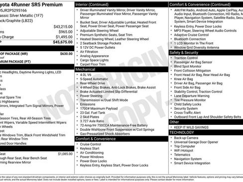 Used 2023 Toyota 4Runner SR5 Premium w/ Moonroof Package image 6