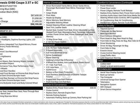 New 2026 Genesis GV80 3.5T e-SC AWD/4WD image 3