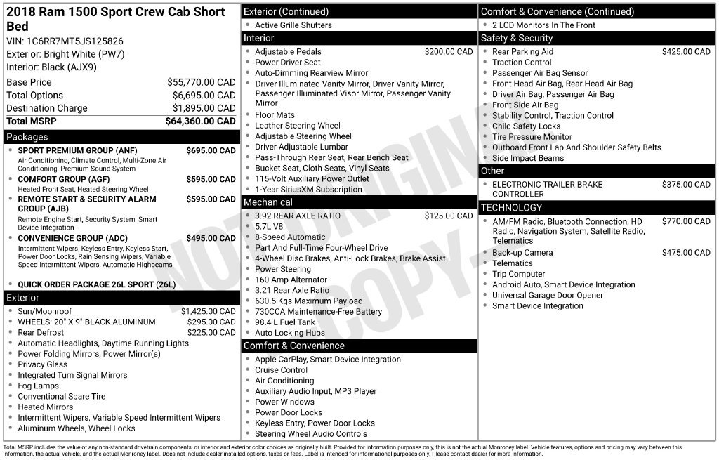 Used 2018 RAM 1500 Sport w/ Sport Premium Group AWD/4WD image 4