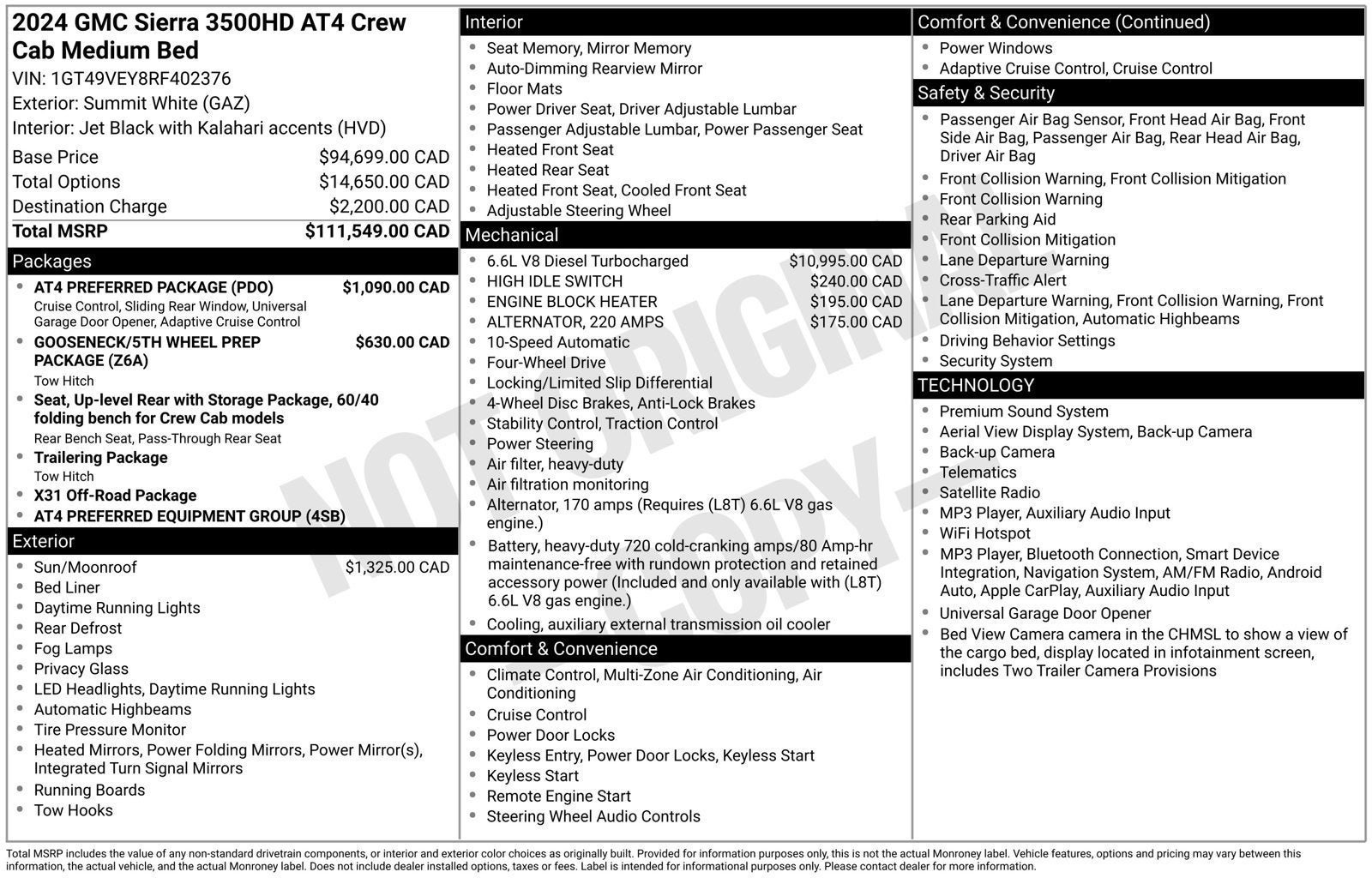 Used 2024 GMC Sierra 3500 AT4 w/ AT4 Preferred Package AWD/4WD image 2