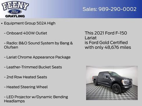 Used 2021 Ford F150 Lariat w/ Equipment Group 502A High AWD/4WD image 14