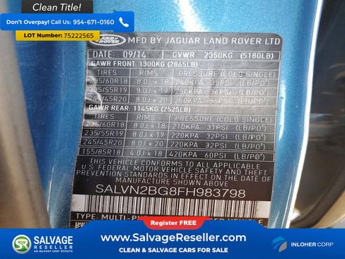 Used 2015 Land Rover Range Rover Evoque Pure image 17