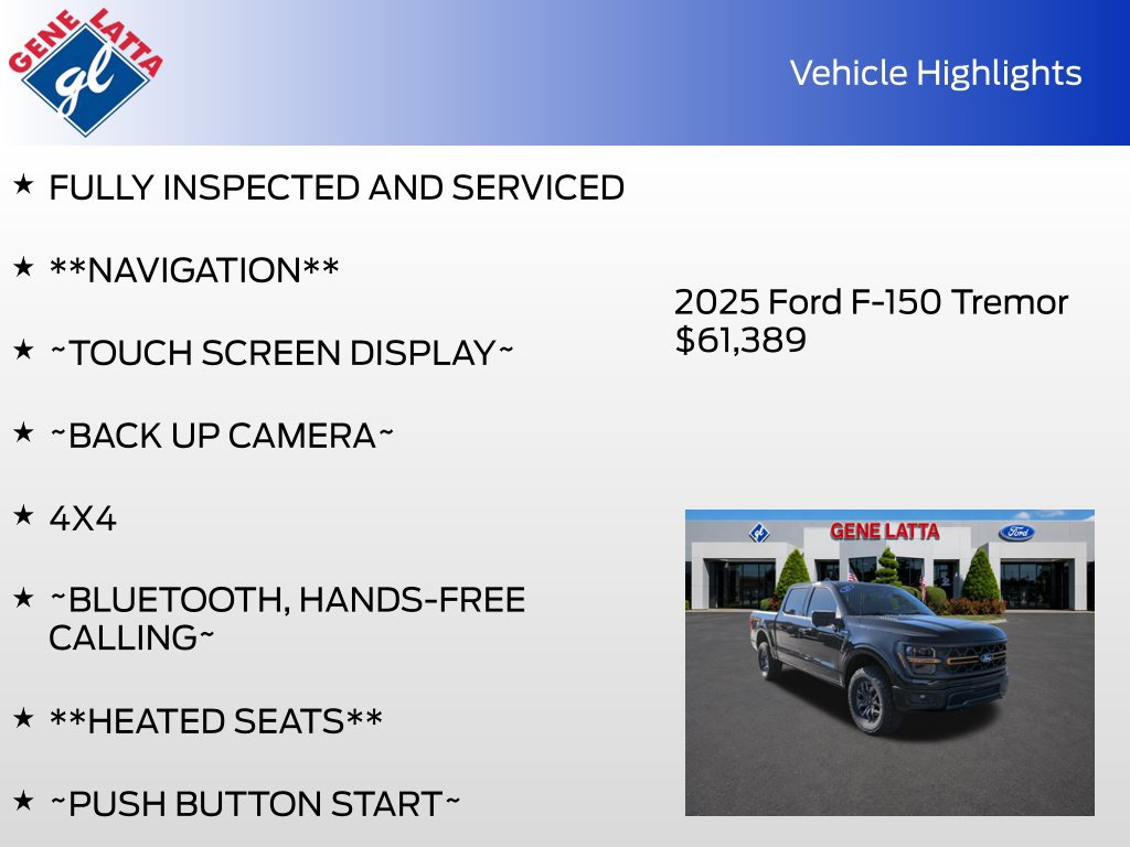 Certified 2025 Ford F150 Tremor w/ Bed Utility Package AWD/4WD image 34
