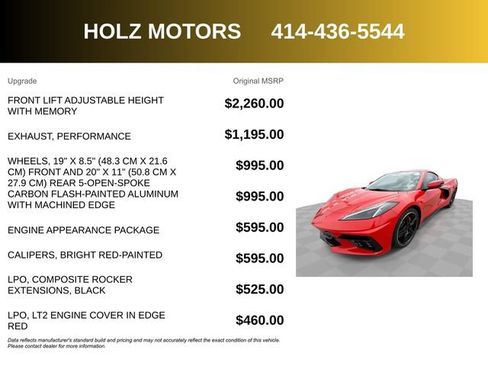 Used 2022 Chevrolet Corvette Stingray Preferred Cpe w/ Engine Appearance Package RWD image 5