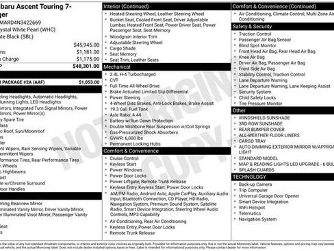 Used 2022 Subaru Ascent Touring w/ Popular Package #2A image 5