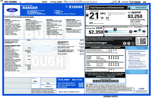 New 2026 Ford Ranger Lariat w/ FX4 Off-Road Package AWD/4WD image 31
