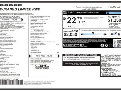 Used 2016 Dodge Durango Limited w/ Nav & Power Liftgate Group image 4