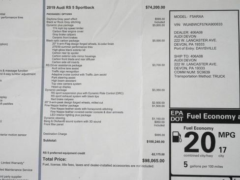 Used 2019 Audi RS 5 Sportback image 84