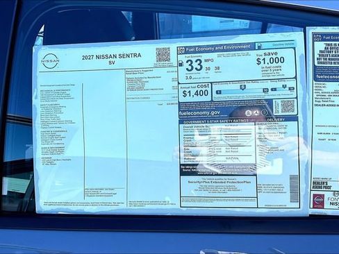 New 2027 Nissan Sentra SV w/ Floor Mat Package FWD image 12